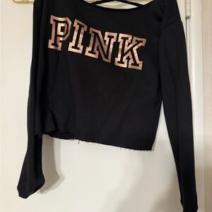 Victoria's Secret Black Sweater with Pink Lettering